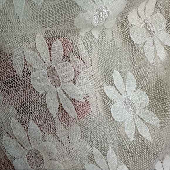 FREE PEOPLE Flower Fields Sheer Button-Front Shirt - Beige - Sz M - Picture 4 of 9